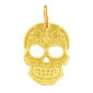 Pendentif tête de mort en acier inoxydable doré - 27mm