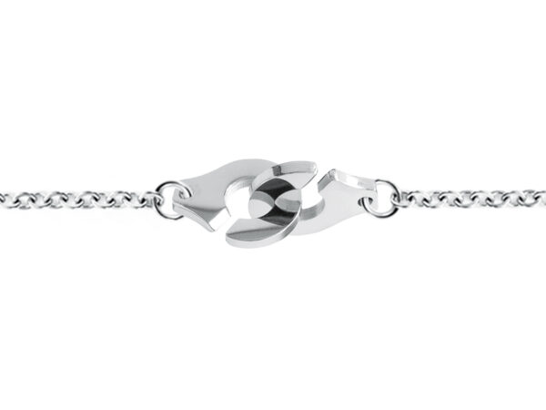 Bracelet chaînette agrémenté d'une paire de menottes en acier inoxydable argenté