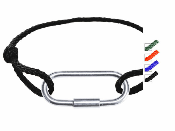 Bracelet ajustable en paracorde décoré d'un pendentif ovale à visser en acier inoxydable argenté
