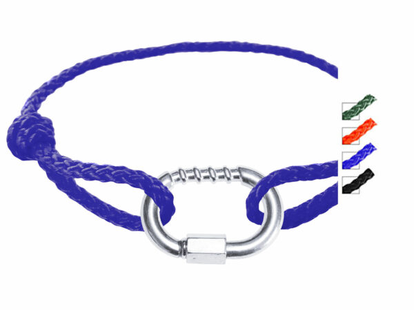 Bracelet ajustable en paracorde décoré d'un pendentif ovale avec partie torsadée en acier inoxydable argenté