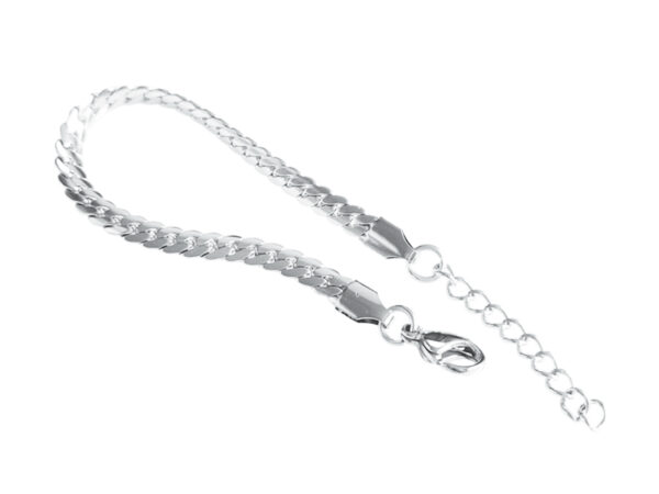 Bracelet maille anglaise en acier inoxydable argenté - 4mm