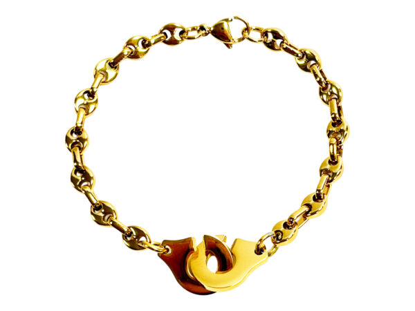 Bracelet menotte chainage grain de café 5mm doré