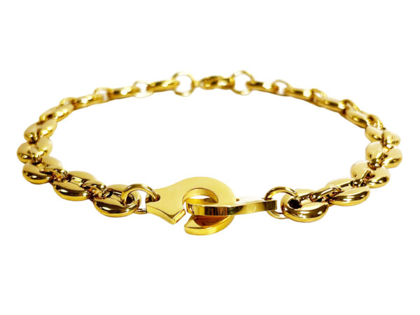 Bracelet menotte chainage doré grain de café 7mm