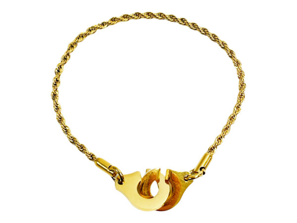 Bracelet menotte chainage maille corde 2mm doré