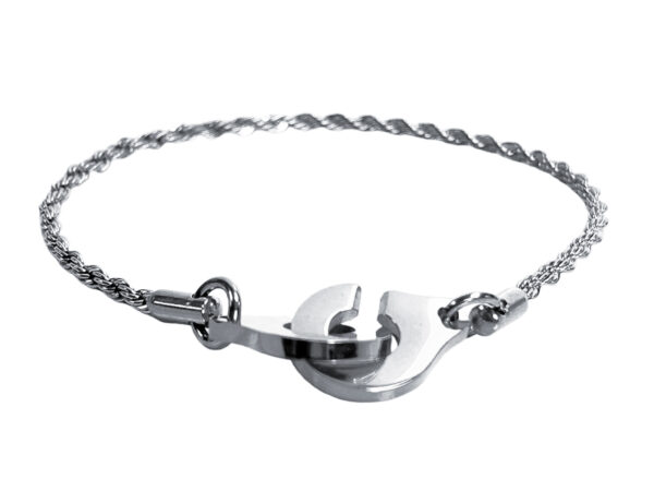 Bracelet menotte chainage maille corde 2mm argenté