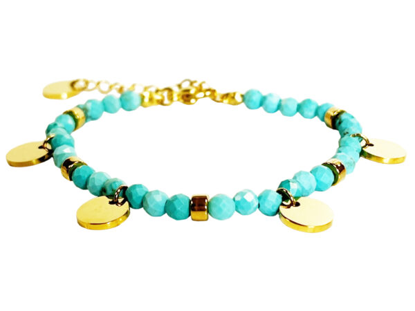 Bracelet en pierres naturelles (4mm) Turquoise