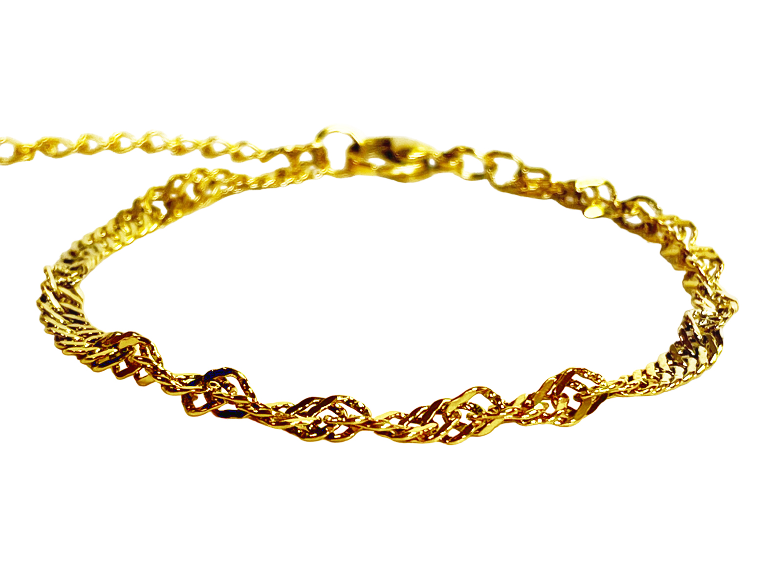 Bracelet maille Singapour en acier inoxydable doré - 4mm