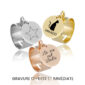 Bague acier doré charm's médaille à personnaliser