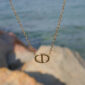 Collier chaînette avec pendentif maille marine en acier inoxydable doré
