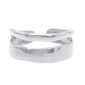 Bague ajustable double rangs en acier inoxydable argenté