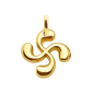 Pendentif croix basque en acier inoxydable doré - 14mm