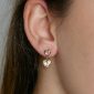 Boucles d'oreilles petits cœurs oxydes de zirconium en acier inoxydable doré