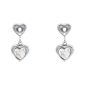 Boucles d'oreilles petits coeurs oxydes de zirconium en acier inoxydable argenté