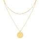 Collier double rang avec médaille à personnaliser en acier inoxydable doré