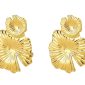 Boucles d'oreilles fleur bohème en acier inoxydable doré