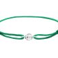 Bracelet ajustable cordon pailleté avec pendentif grain de café en acier inoxydable argenté