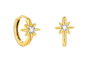 Créoles étoile polaire OZ en acier inoxydable doré