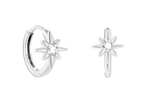 Créoles étoile polaire OZ en acier inoxydable argenté