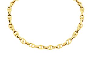 Collier maille marine en acier inoxydable doré | Largeur : 6mm