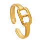 Bague ajustable maille marine en acier inoxydable doré