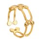Bague ajustable maille fer à cheval en acier inoxydable doré