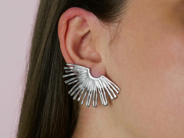 Boucles d'oreilles soleil bohème en acier inoxydable argenté