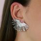 Boucles d'oreilles soleil bohème en acier inoxydable argenté