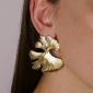 Boucles d'oreilles feuilles de ginkgo bohème en acier inoxydable doré