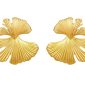 Boucles d'oreilles feuilles de ginkgo bohème en acier inoxydable doré