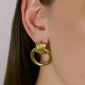 Boucles d'oreilles cercle noué en acier inoxydable doré