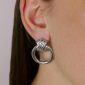 Boucles d'oreilles cercle noué en acier inoxydable argenté