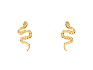 Boucles d'oreilles serpent en acier inoxydable doré