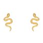 Boucles d'oreilles serpent en acier inoxydable doré