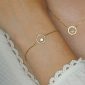 Bracelet étoile nacre et cercle oxydes de zirconium en acier inoxydable doré