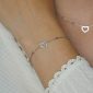 Bracelet coeur oxydes de zirconium en acier inoxydable argenté