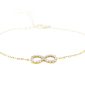 Bracelet signe infini oxydes de zirconium en acier inoxydable doré