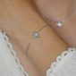 Bracelet étoile polaire oxydes de zirconium en acier inoxydable argenté