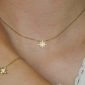 Collier étoile polaire oxydes de zirconium en acier inoxydable doré