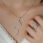 Collier pendentif serpent en acier inoxydable argenté