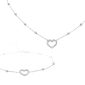Collier cœur oxydes de zirconium en acier inoxydable argenté