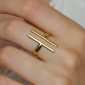 Bague ajustable double barre en acier inoxydable doré