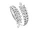 Bague ajustable feuilles en acier inoxydable argenté