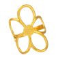 Bague ajustable fleur en acier inoxydable doré