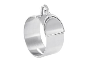 Bague tube étrier en acier inoxydable argenté