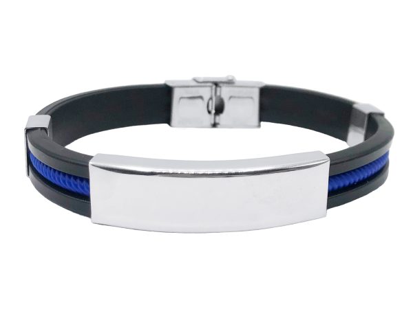 Bracelet homme silicone et acier à personnaliser