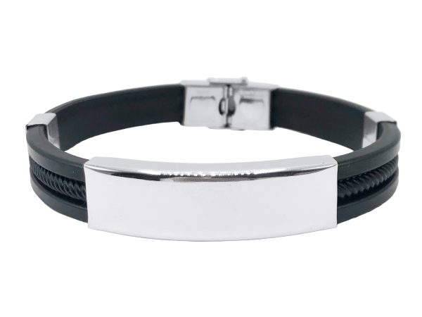 Bracelet homme silicone et acier à personnaliser
