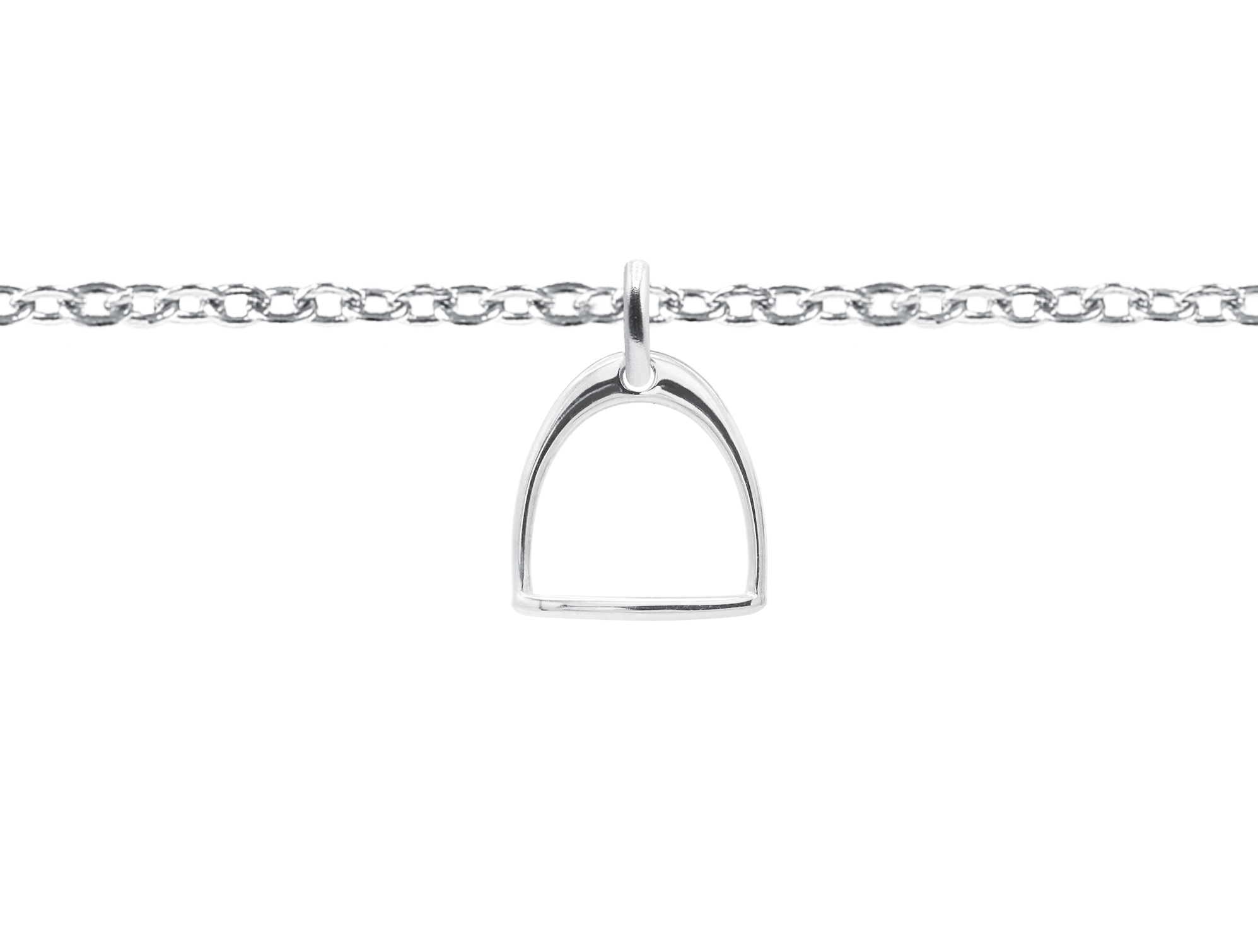 Chaîne de cheville étrier en acier inoxydable argenté