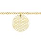 Chaine de cheville Fleur de vie acier doré 15mm