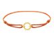 Bracelet ajustable cordon pailleté avec pendentif soleil en acier inoxydable doré