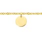 Chaine de cheville petite médaille acier doré à personnaliser